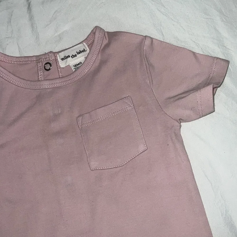 MILES THE LABEL BASIC CLOUDY PINK ROMPER 12M